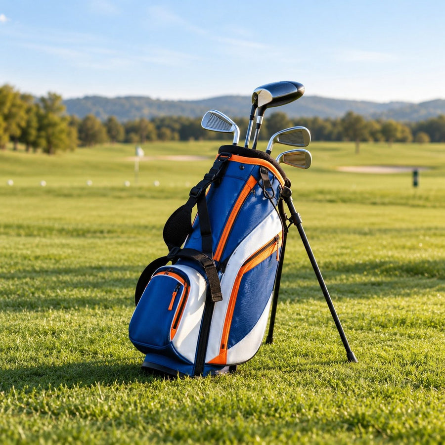 Petit sac de golf junior avec des clubs courts
