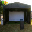 Boîtier de simulateur de golf gonflable noir 4 x 3 x 3 m avec écran