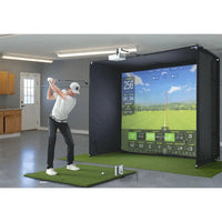 Cage de golf à cadre rembourré et écran d'impact HD pour garage et studio
