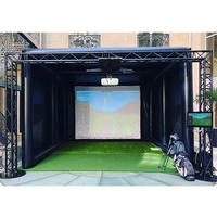 Tente de golf gonflable noire 4 x 3 x 3 m avec rideau d'entrée et pompe à air
