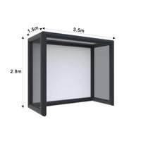 Cage de golf gonflable – schéma des dimensions 3,5 m, 1,5 m et 2,8 m