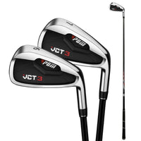 Fer de golf homme droitier à l'unité, du 5 au sand wedge, tête inox dos creux noir