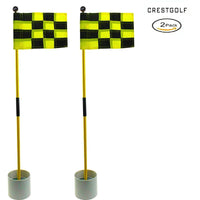 Drapeaux de putting green – lot de 2 ensembles à damiers noir et jaune