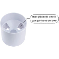 Drapeaux de putting green – détail de la coupelle blanche et de ses trous de drainage