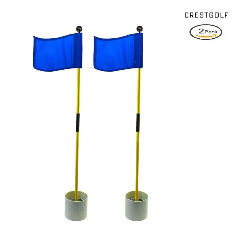 Drapeaux de putting green – lot de 2 ensembles bleus