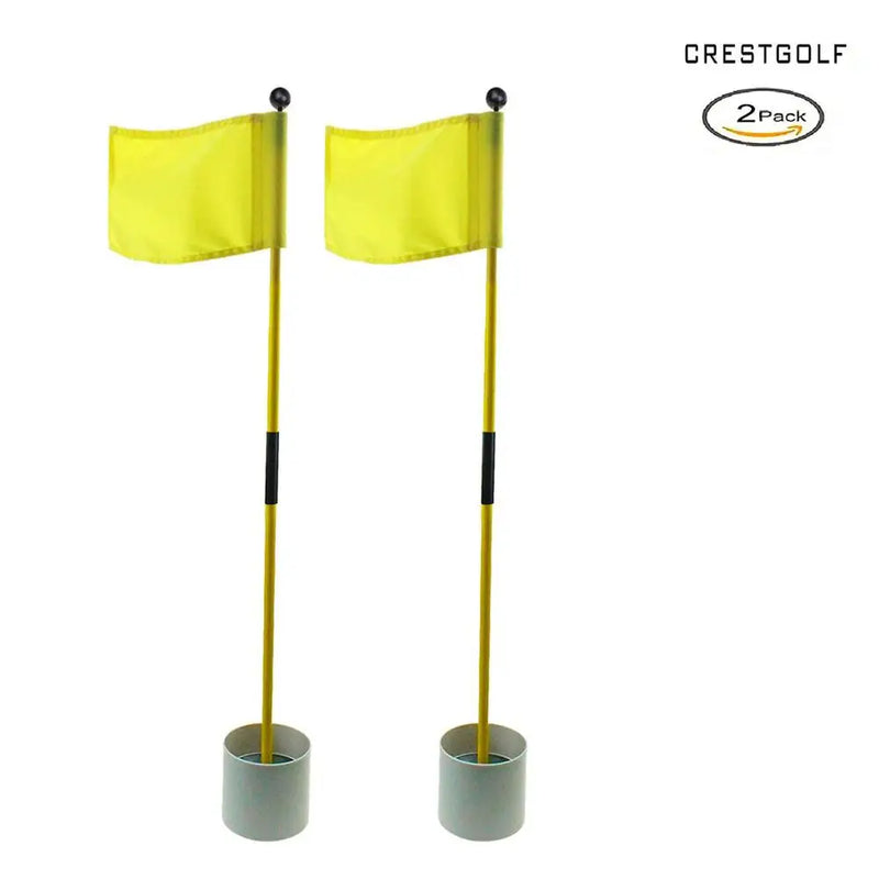 Drapeaux de putting green – lot de 2 ensembles jaunes