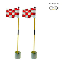 Drapeaux de putting green – lot de 2 ensembles à damiers blanc et rouge