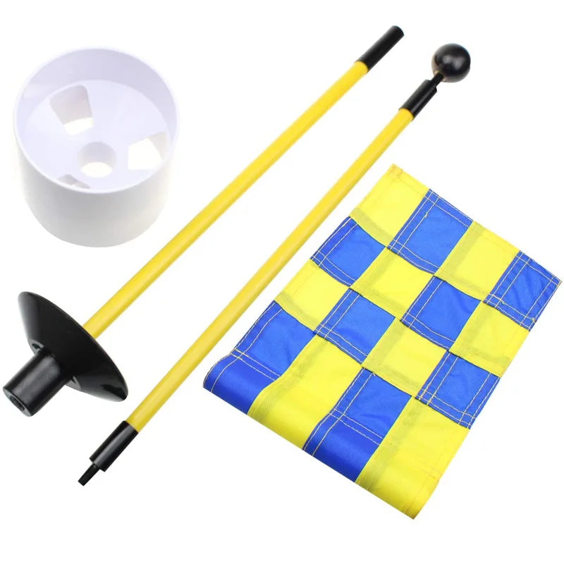 Drapeaux de putting green – coupelle, bâton en deux sections, base et drapeau d'un ensemble