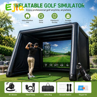 Tente de golf gonflable 3 x 4 x 3 m avec écran d'impact triple couche et kit d'accessoires complet