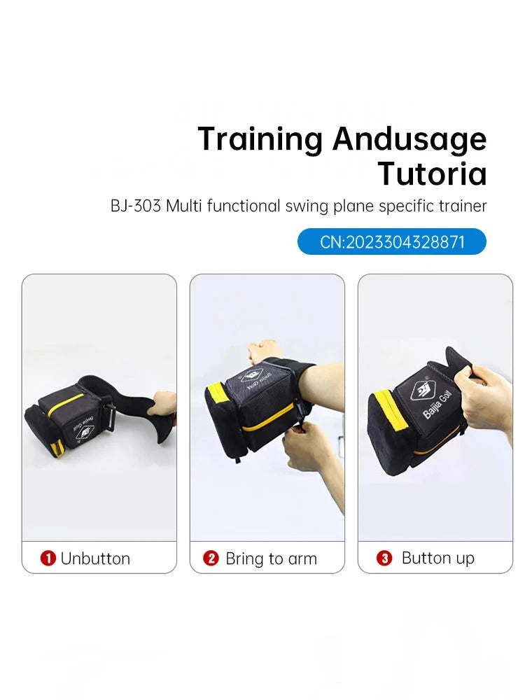 Aide au swing de golf à sangle de bras – les trois gestes de mise en place sur le bras