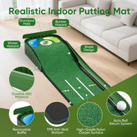 Tapis de putting avec miroir – tapis dans un salon avec cibles, déflecteur et base antidérapante