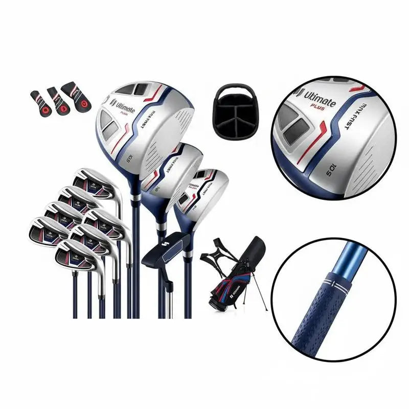 Set de golf complet 11 clubs – détail de la tête du driver et du grip