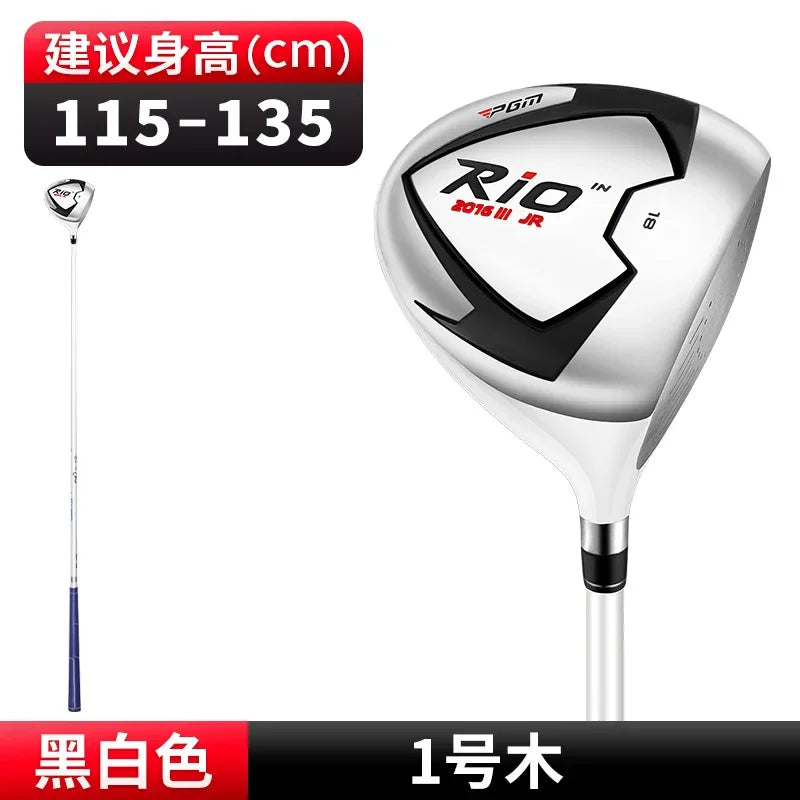 Driver de golf enfant – coloris noir et blanc pour enfant de 115 à 135 cm