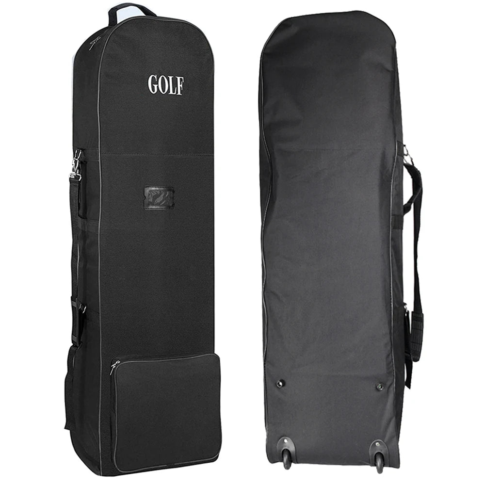 Housse de voyage golf pliable à roulettes en nylon 600D, noire