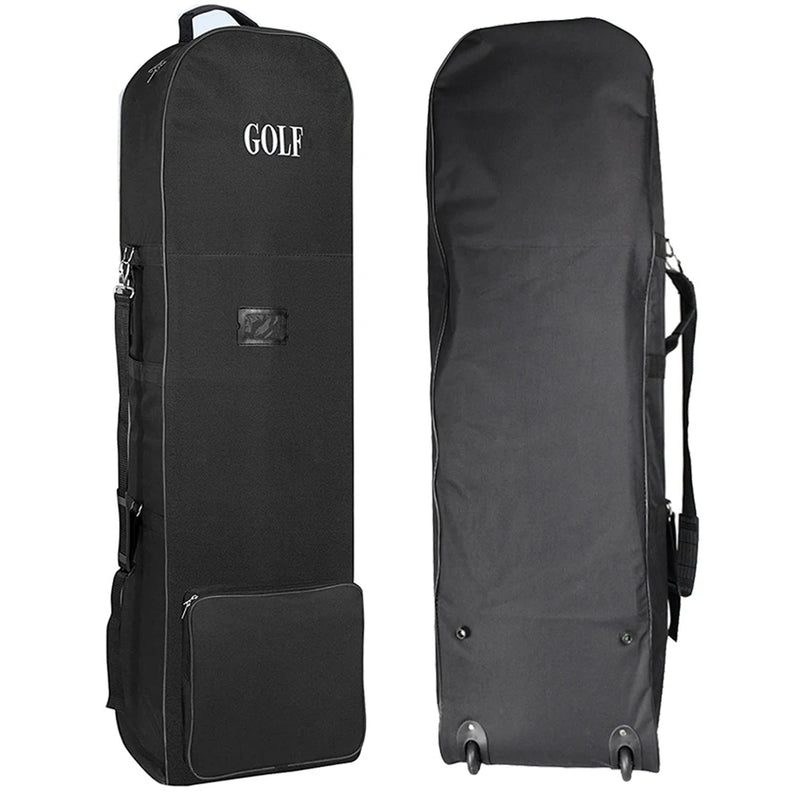 Housse de voyage golf pliable à roulettes en nylon 600D, noire