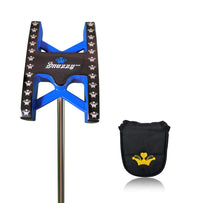 Putter maillet double face noir et bleu avec son couvre-putter