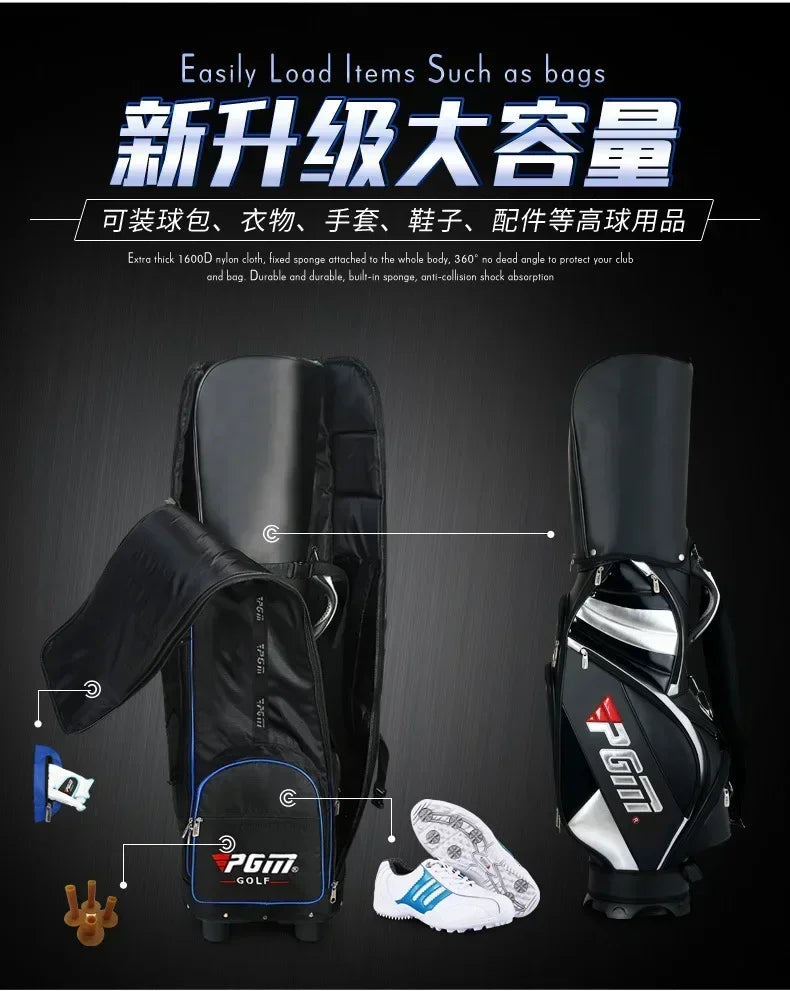 Housse de voyage golf à roulettes – capacité pour un sac de golf, des chaussures et des accessoires