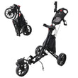 Chariot de golf pliable 3 roues cadre aluminium avec porte-gobelet