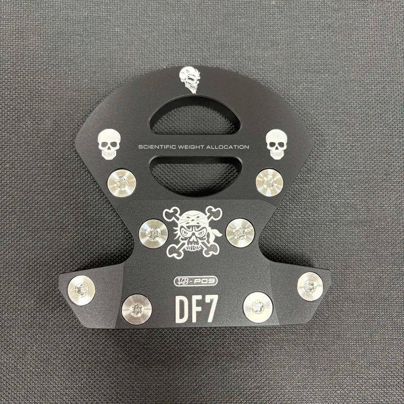 Putter maillet aluminium CNC – tête seule noire vue de dessus