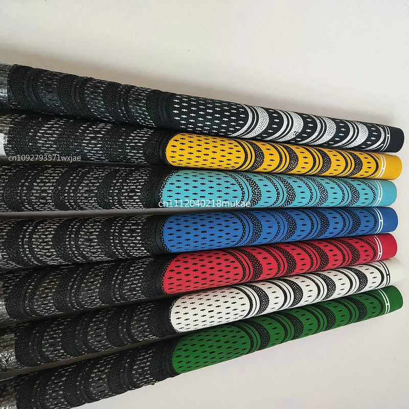 Grips de golf en fil de coton – grips noirs à zone colorée en rangées