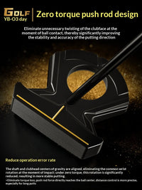 Putter maillet zéro torque – manche aligné sur le centre de gravité de la face