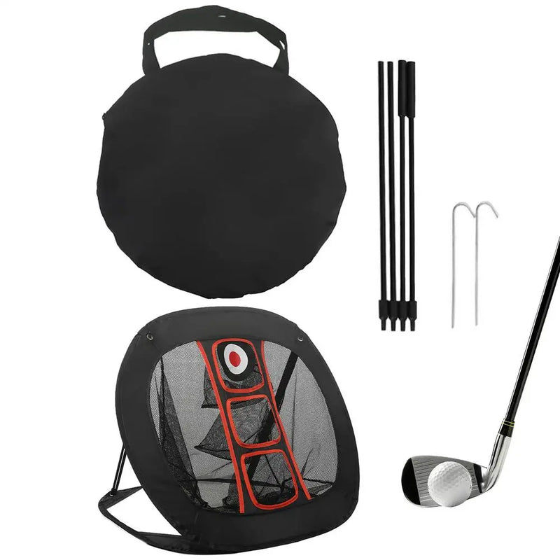 Filet de chipping golf carré – version seule : filet, sac, supports, piquets et club