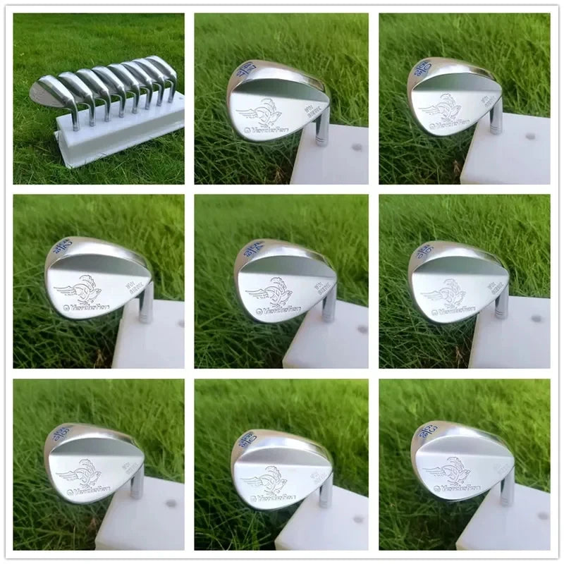 Tête de wedge de golf forgée – planche des huit lofts en finition argent