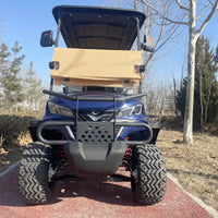 Voiturette de golf électrique tout-terrain – vue de face avec pare-chocs et pneus crantés