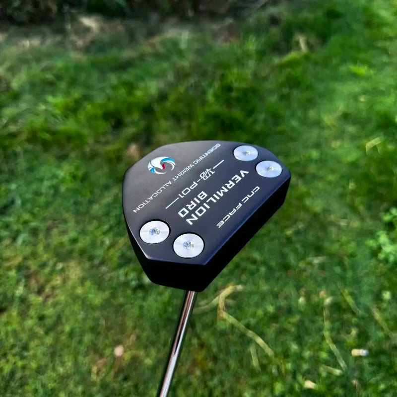 Putter maillet noir en alliage de zinc – tête vue de dessus en trois quarts