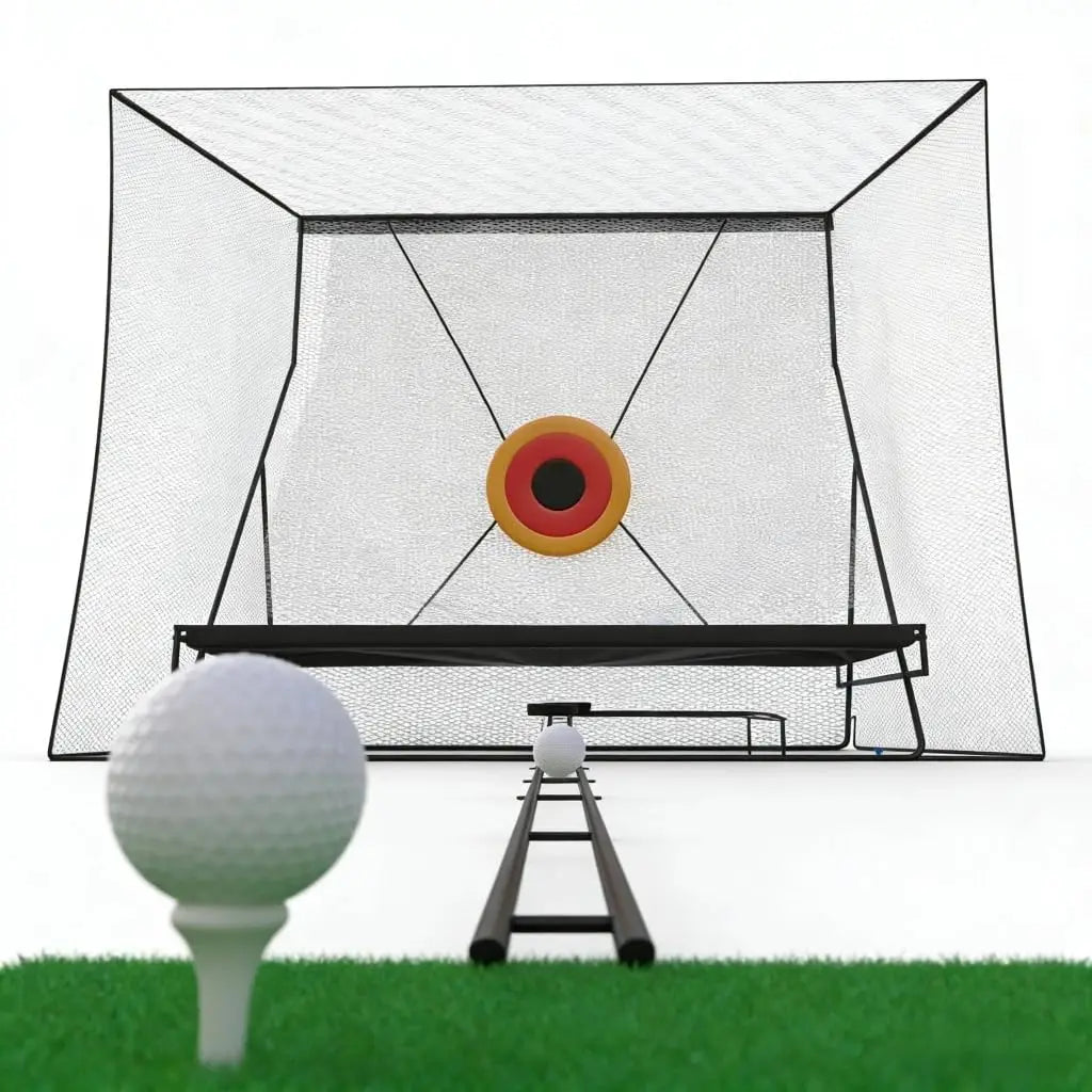 Filet de golf 275 cm avec piste de retour de balle, cible et tapis de frappe