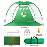 Filet de golf vert – filet, piquets, balles, tee, tapis et sac de transport