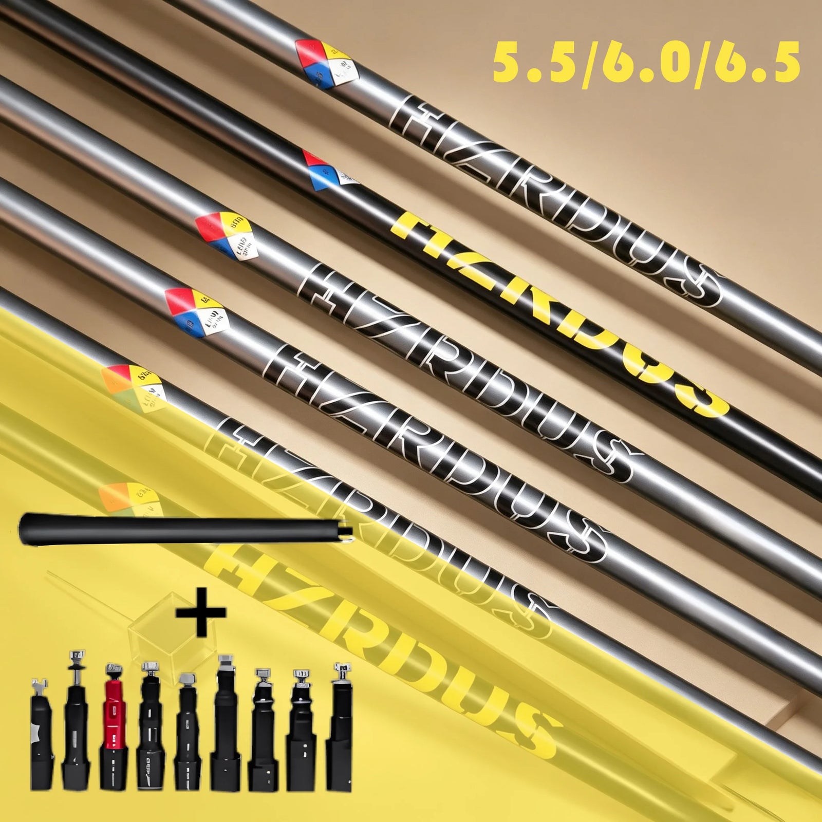 Manche de golf driver graphite fumé 45 pouces, 3 duretés au choix