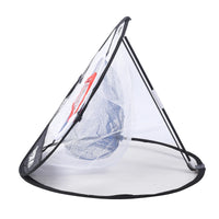 Filet de golf pliable avec cible de chipping – vue de côté du filet déployé