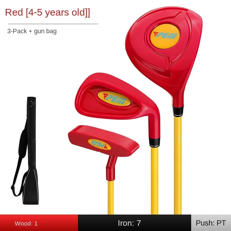 Set de golf enfant – set rouge pour 4 à 5 ans avec bois, fer 7, putter et sac