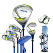Set de golf enfant 6 clubs bleu ou orange avec sac trépied