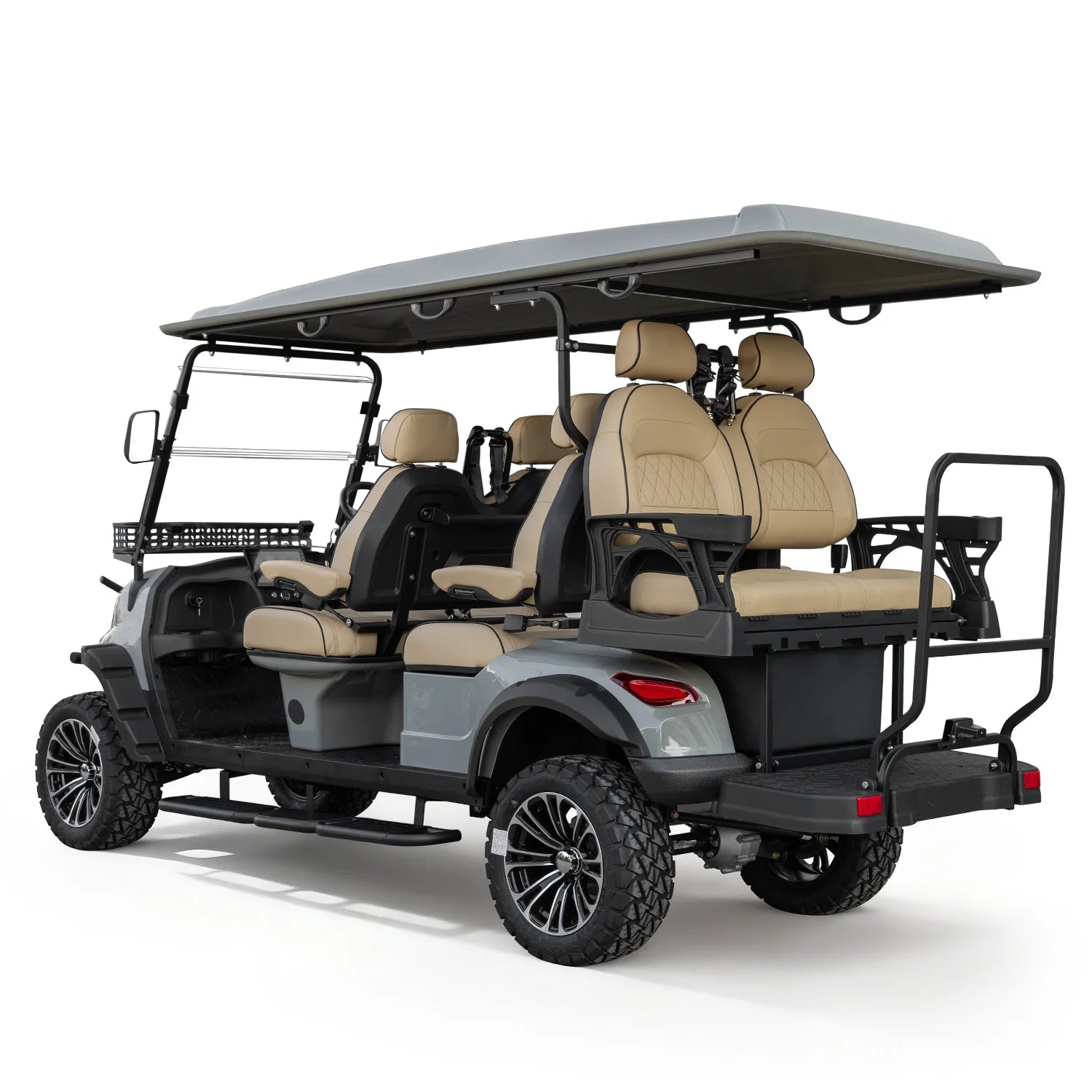 Voiturette de golf électrique 6 places lithium 48 V tout-terrain gris
