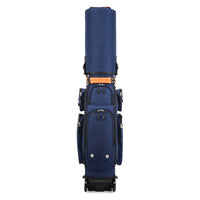 Sac de golf de voyage à roulettes – vue de dos du sac bleu marine