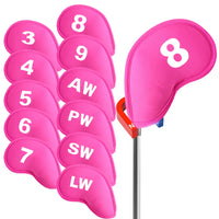 Couvre fer golf néoprène magnétique – set rose de 11 housses