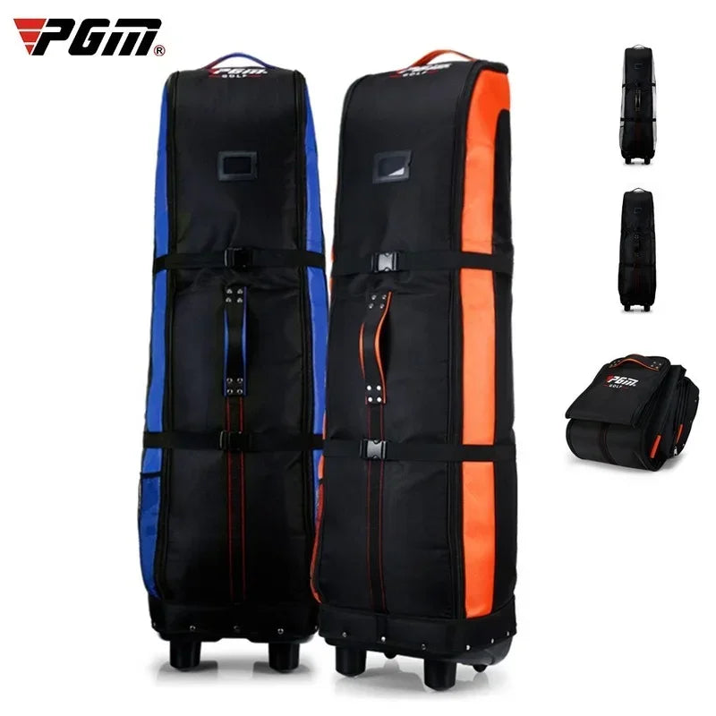 Housse de voyage golf pliable – housses noir et bleu et noir et orange avec la housse repliée