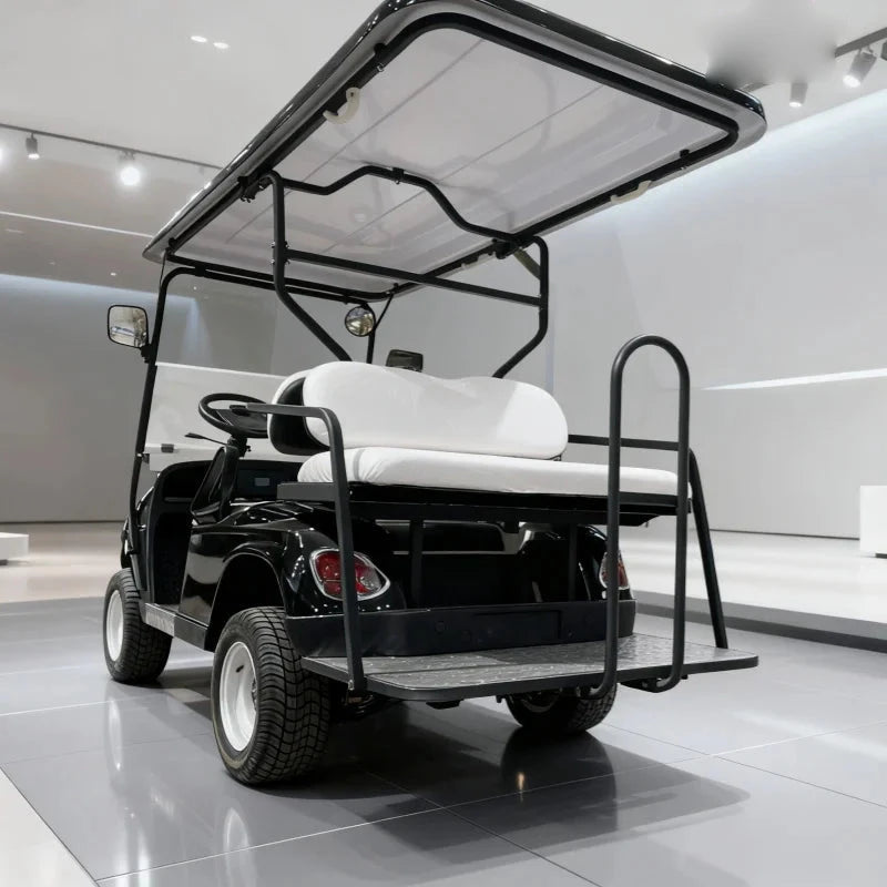 Voiturette de golf 2 à 10 places – vue arrière, siège arrière rabattable
