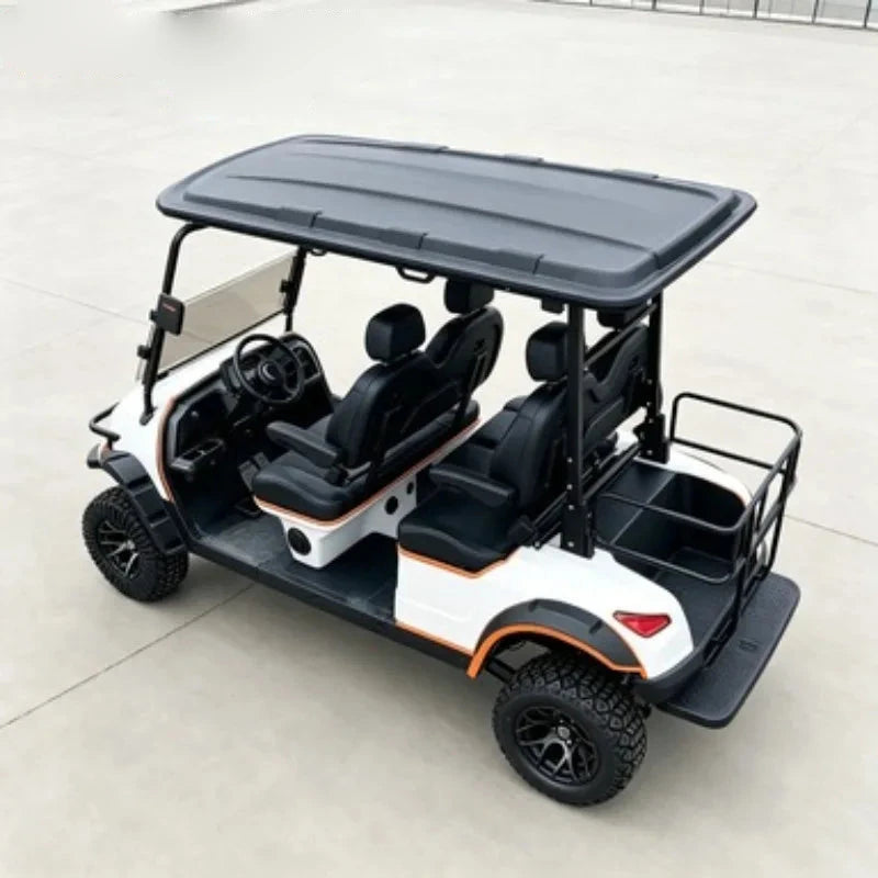 Voiturette de golf électrique 4 places tout-terrain à châssis en acier