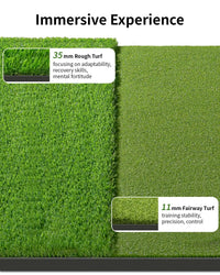 Tapis de practice golf double gazon – gazon de rough de 35 mm et gazon de fairway de 11 mm
