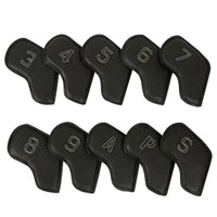 Couvre club fer golf – set noir, du 3 au 9 et P, A, S