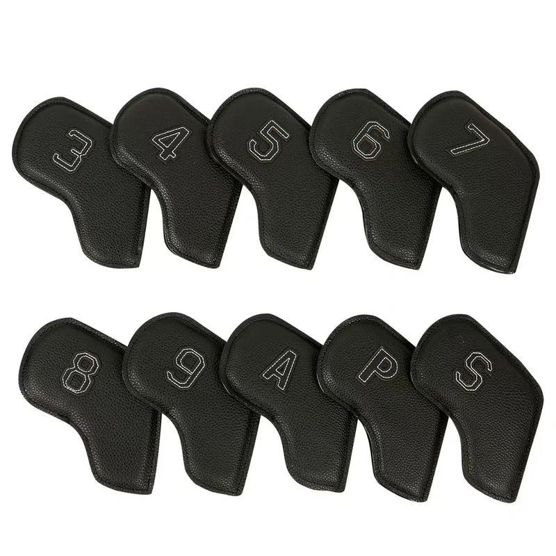 Couvre club fer golf – set noir, du 3 au 9 et P, A, S