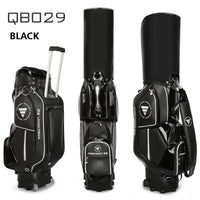 Sac de golf tour à roulettes – coloris noir, vu de face, de dos et de profil
