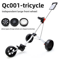 Chariot de golf pliable aluminium – version à 3 roues avec grande roue avant indépendante