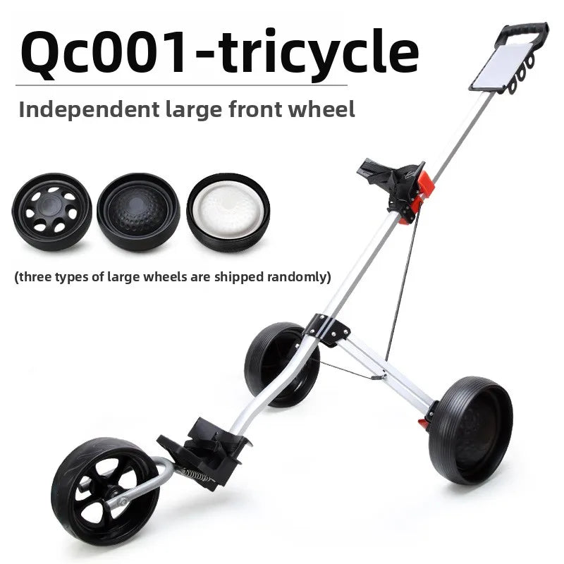 Chariot de golf pliable aluminium – version à 3 roues avec grande roue avant indépendante