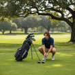 Set de golf complet gaucher 9 clubs flex Regular avec sac trépied noir