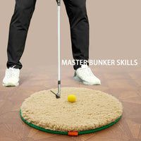 Tapis de bunker golf rond de 50 cm, pliable, avec 2 balles souples en PU