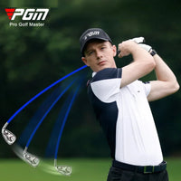 Entraîneur de swing golf – golfeur en plein swing, tige flexible en mouvement